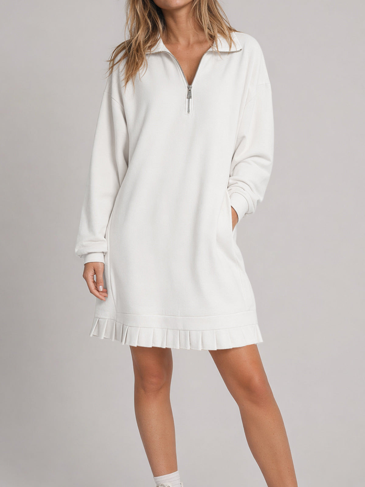 sweatshirt dresses women Women's Long Sleeve Casual Dress | V Neck Shift Dress STAFFEXCLUSION * Lengthen or shorten Dressing For Success Satin Sleeve:38/39 T