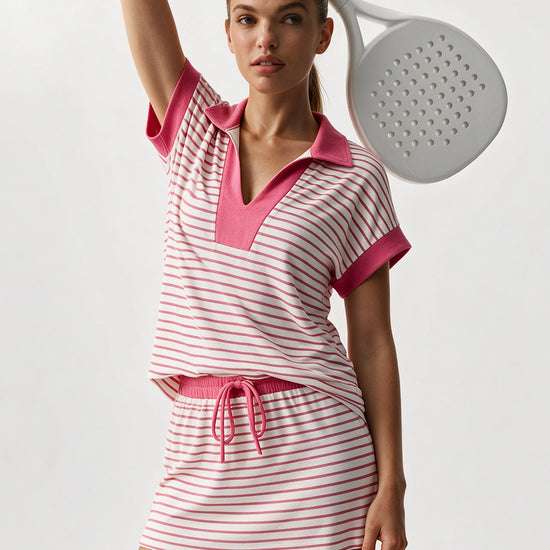 Striped Sweatshirt Skirt 2 Piece Outfits - Fisoew