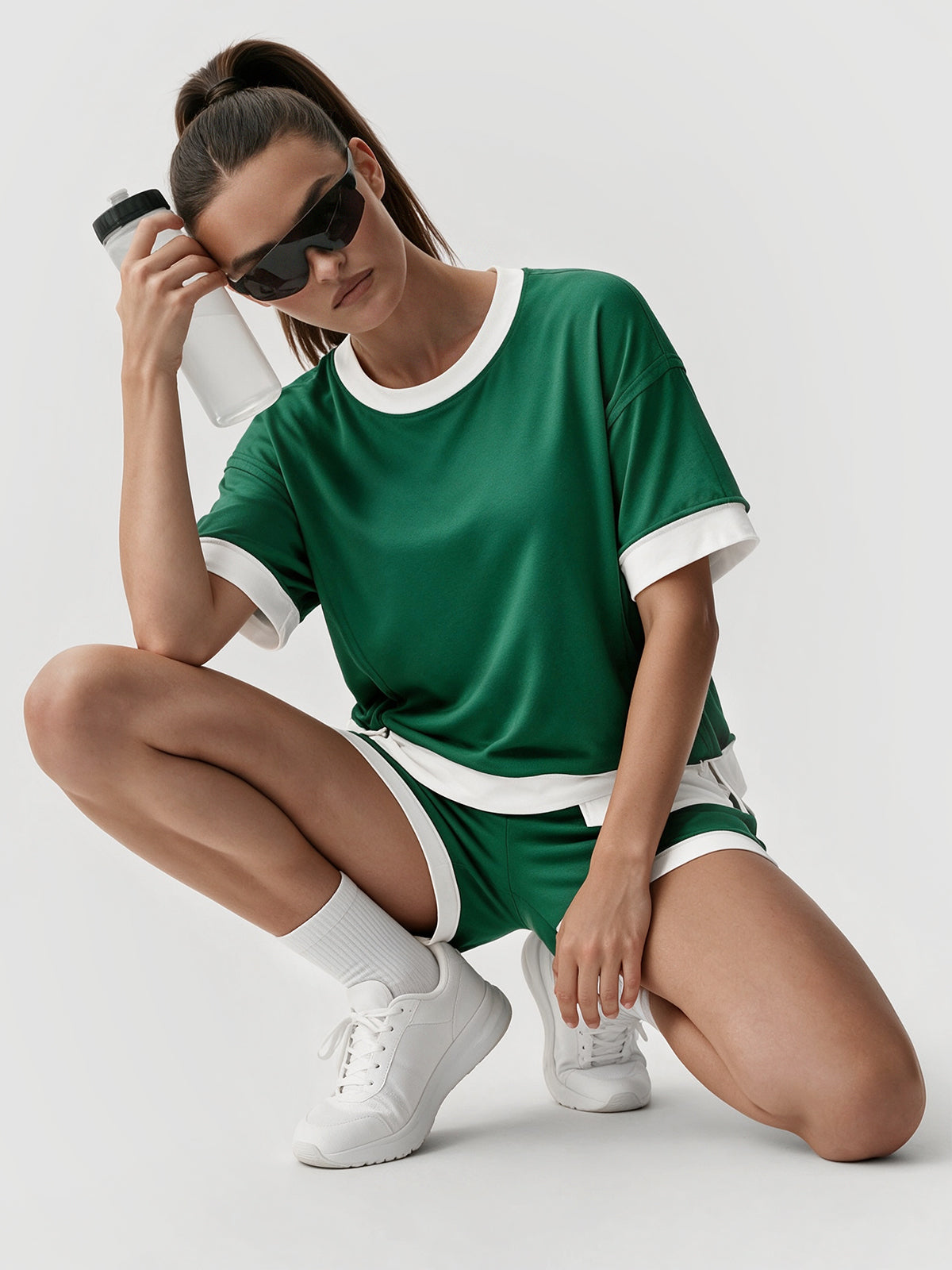 Color Block Lounge Short Set - Fisoew