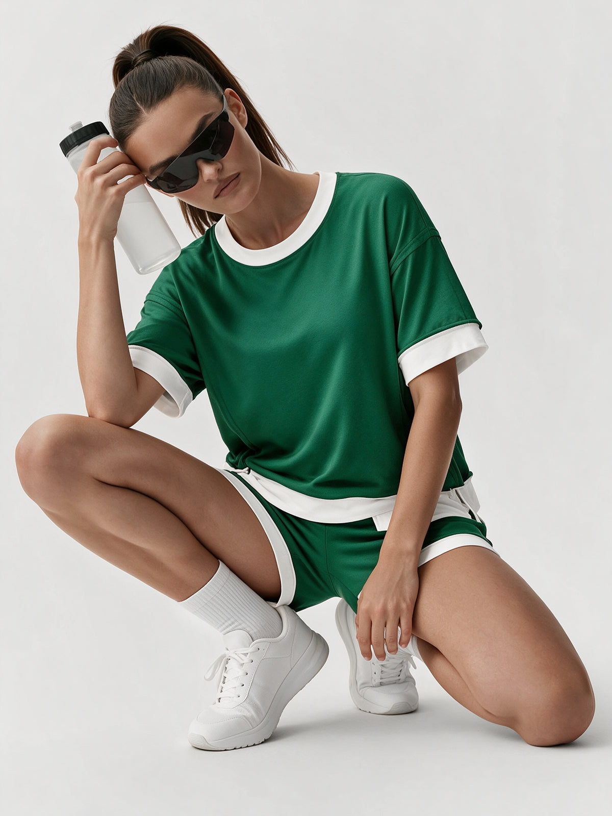 Color Block Lounge Short Set - Fisoew