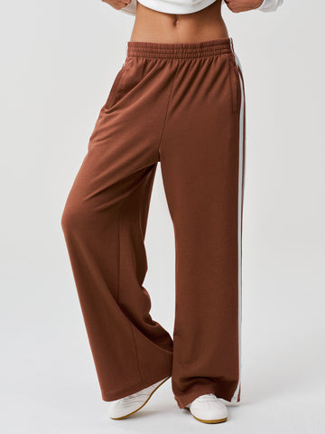 Striped High Waisted Wide Leg Track Pants