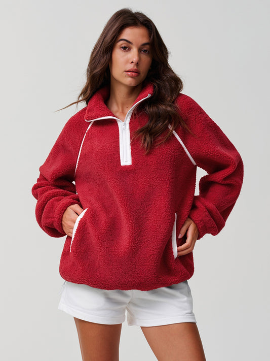 Fuzzy Collar Sweatshirt