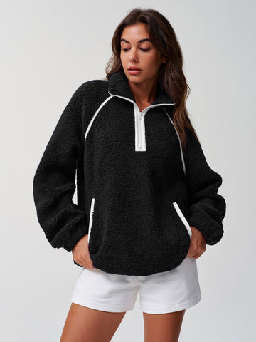 Fuzzy Collar Sweatshirt