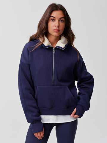 Hoodies Half Zip Fuzzy Fleece Sweatshirts