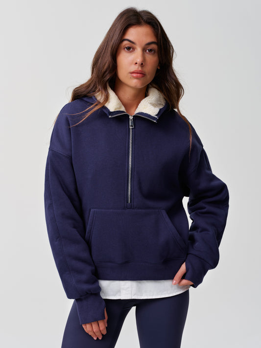 Hoodies Half Zip Fuzzy Fleece Sweatshirts