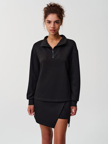 Half Zip Sweatshirt With Wrap Skort Set