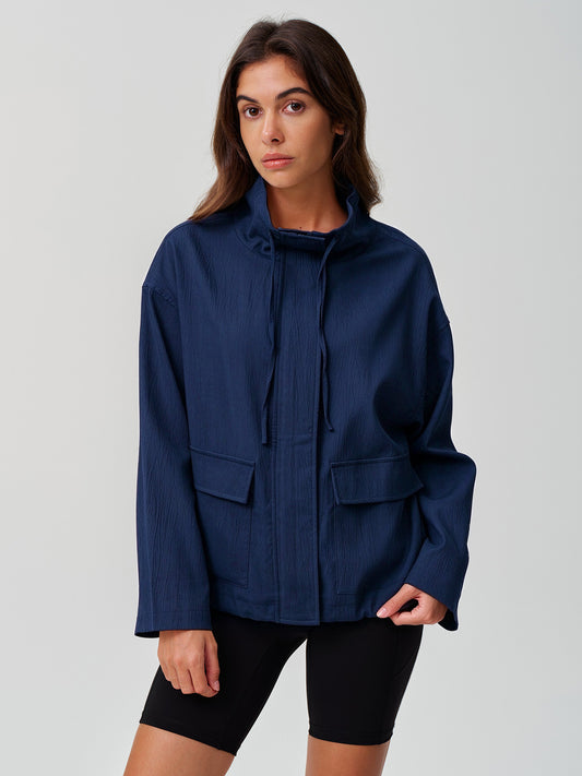Cropped Lightweight Safari Fall Jackets With Pockets
