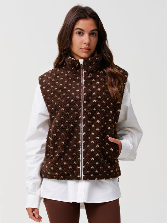 Fuzzy Fleece ærmeløse Polka Dots Veste