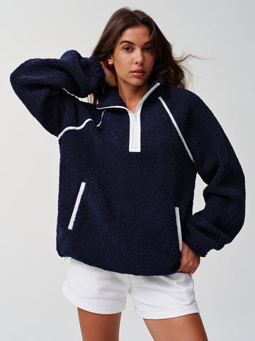 Fuzzy Collar Sweatshirt
