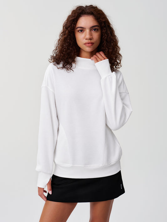 Long Sleeve Mock Neck Oversized Sweatshirts