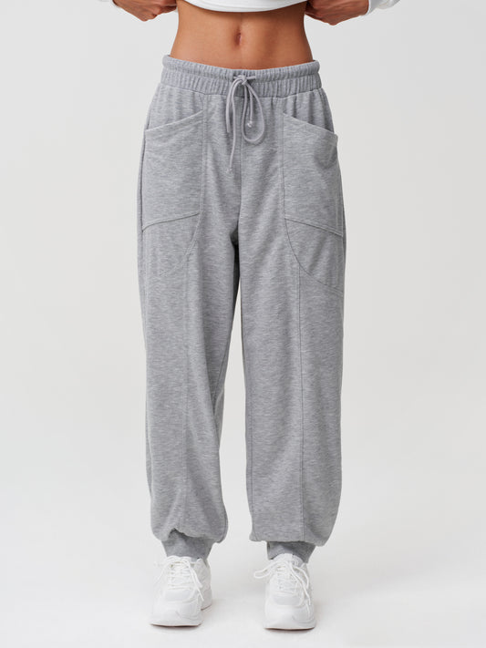 Drawstring Waist Elastic Cuff Joggers