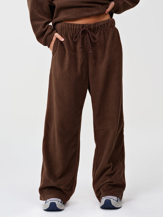 Sherpa Sweatpants Wide Leg Fleece Thermal Pants