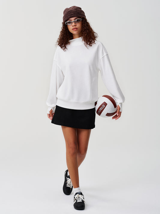 Long Sleeve Mock Neck Oversized Sweatshirts