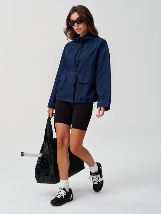 Cropped Lightweight Safari Fall Jackets With Pockets