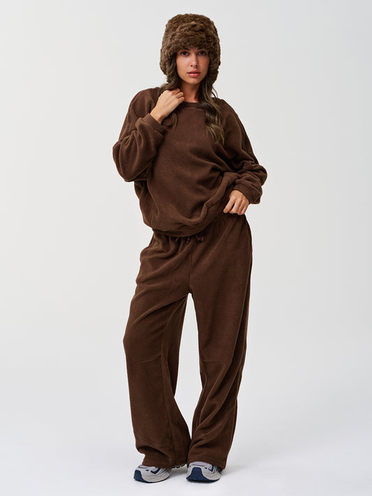 Sherpa Sweatpants Wide Leg Fleece Thermal Pants