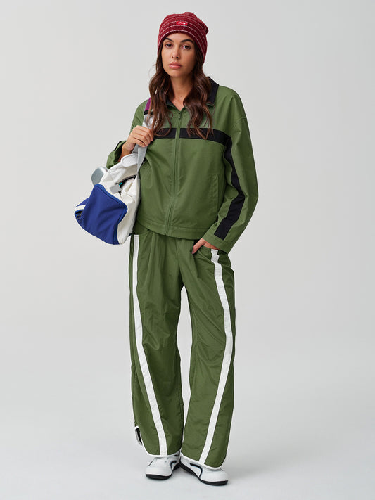 Lightweight Crop Color Block Jacket