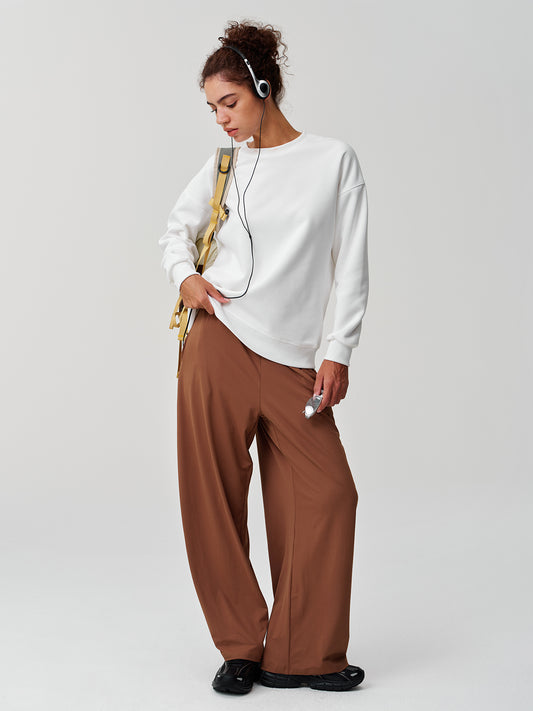 Casual Solid Hight Waist Wide Leg Pants