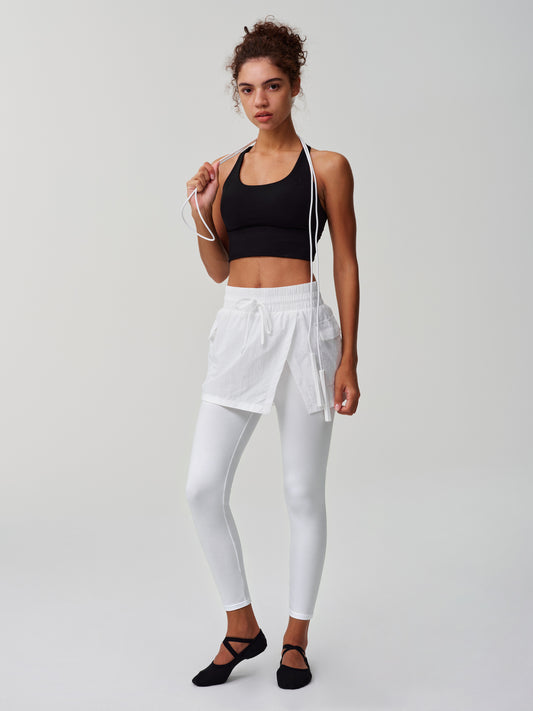 Drawstring Cargo Skirted Leggings