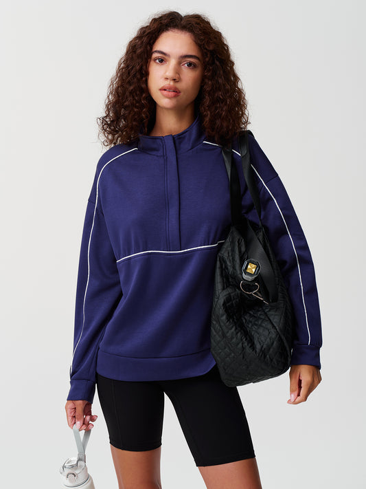 Long Sleeve Zipper Solid Sweatshirts