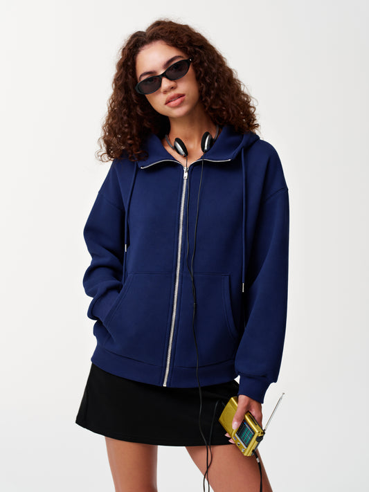 Oversized Zip Up Fall Solid Hoodies