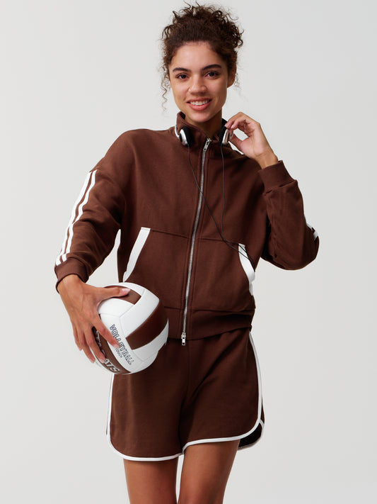 Outfits Zip Up Jacket With Shorts Sets