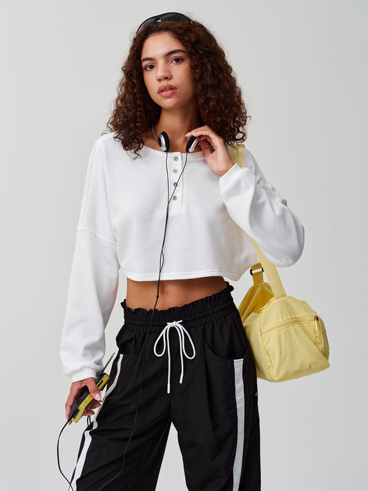 Long Sleeve Oversized Cropped Sweatshirts