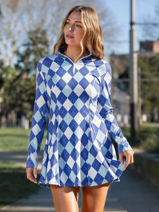 Plaid A-line with Built-In Mini Dresses