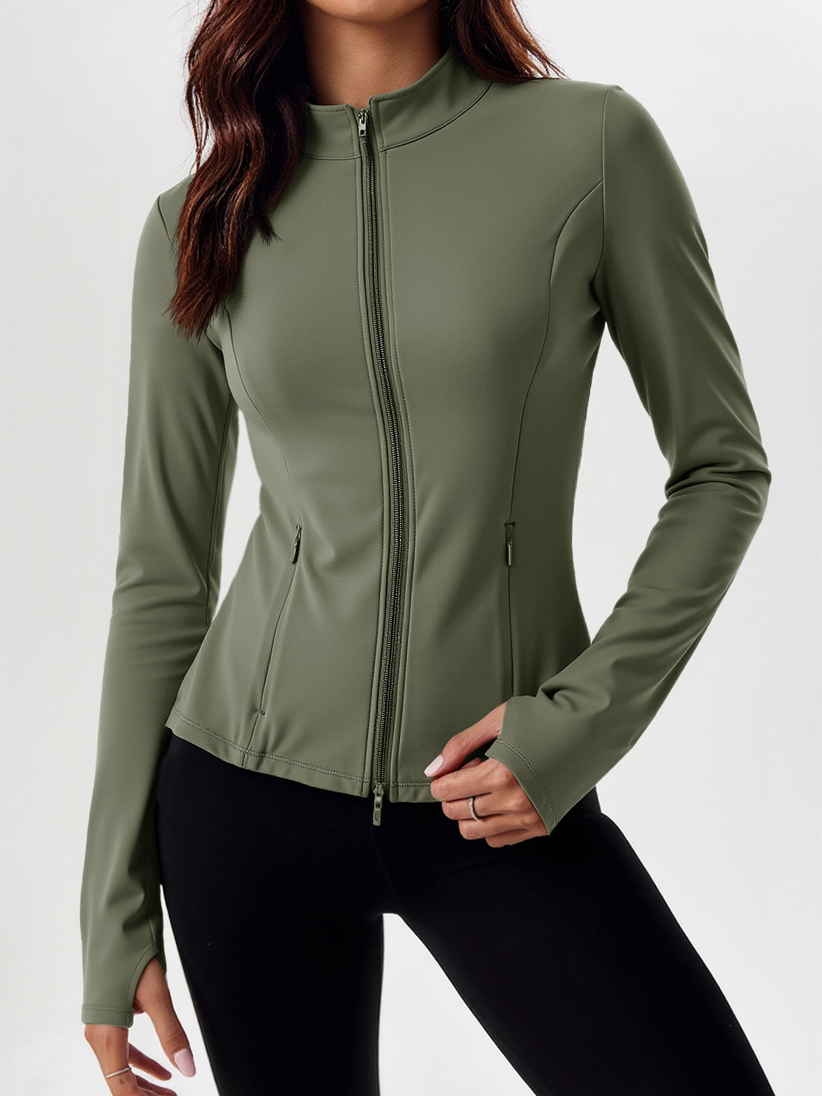 Lightweight Zip Up Stand Collar Jacket - Fisoew