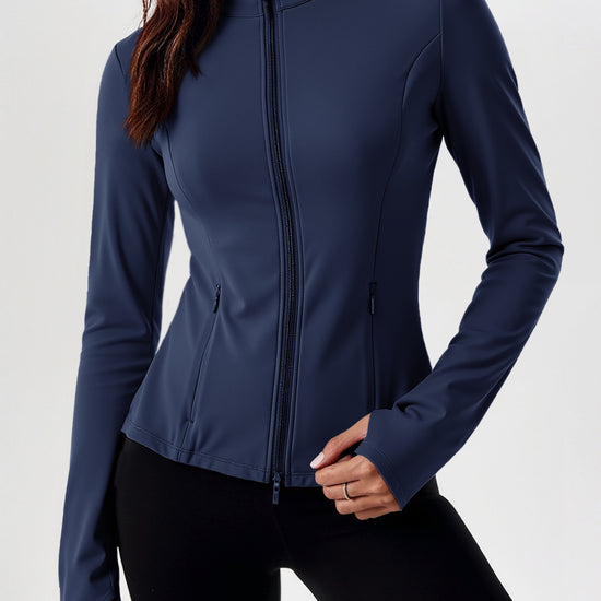 Lightweight Zip Up Stand Collar Jacket - Fisoew