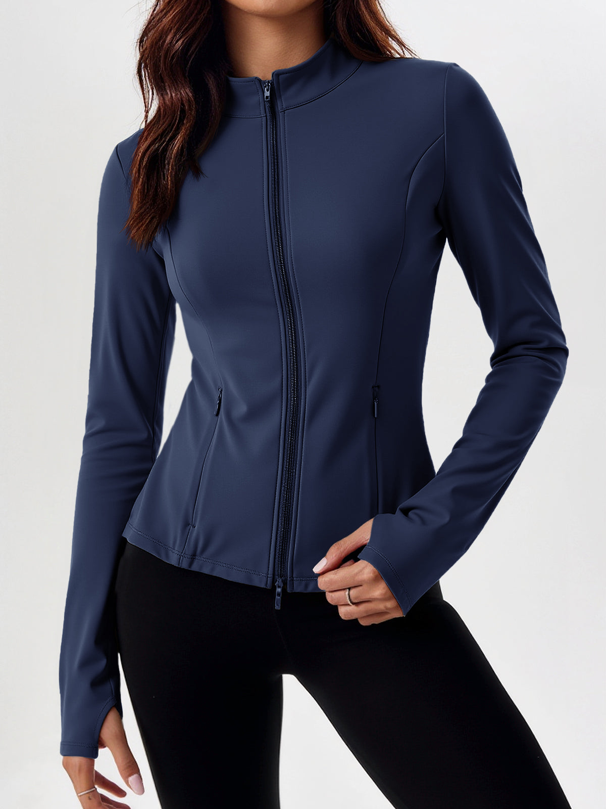 Lightweight Zip Up Stand Collar Jacket - Fisoew