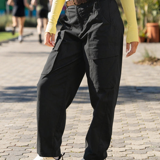 Wide Leg with Pockets Cargo Pants - Fisoew