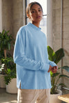Mock Neck Solid Long Sleeve Tops - Fisoew