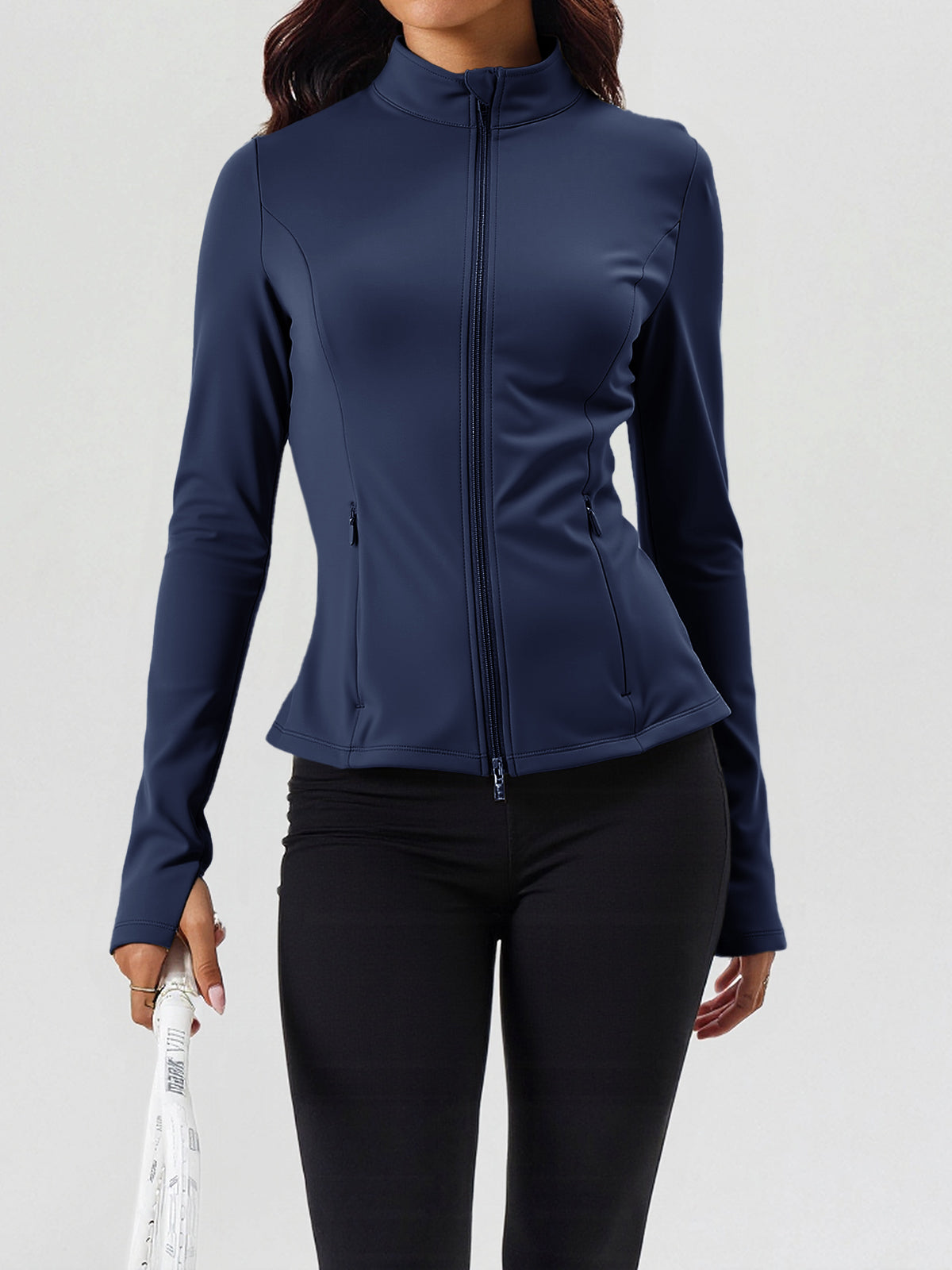 Lightweight Zip Up Stand Collar Jacket - Fisoew