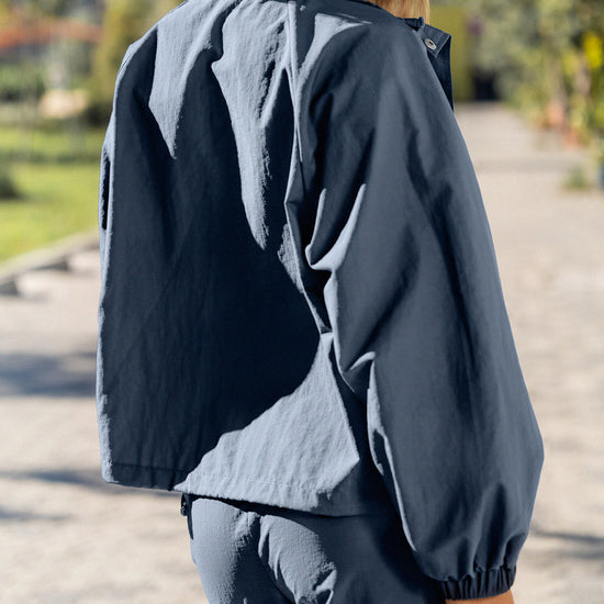 Windbreaker Jacket With Elastic Waist Pants Set - Fisoew