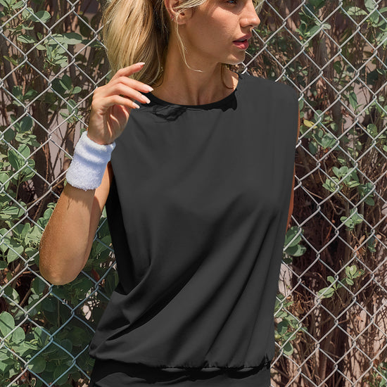 Fisoew Women's  Black Soft Moisture Wicking Tank Tops - Fisoew