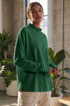 Mock Neck Solid Long Sleeve Tops - Fisoew