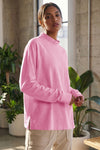 Mock Neck Solid Long Sleeve Tops - Fisoew