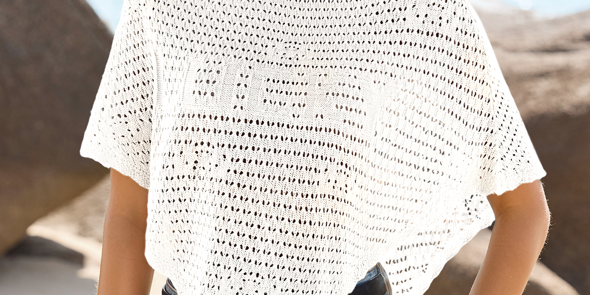 Fisoew Women's White Sheer Shawl Boho Crochet Cover Ups - Fisoew