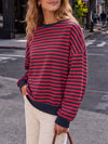 Round Neck Striped Long Sleeve Sweatshirts