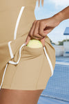 Women's Khaki Workout Sleeveless Tennis Dress Fisoew - Fisoew