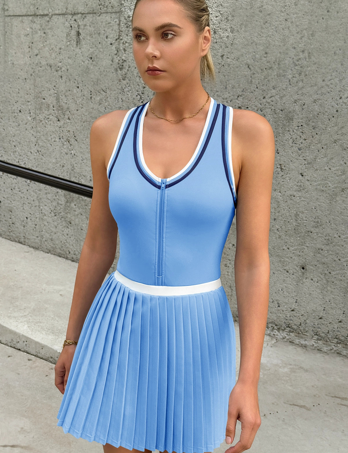 Fisoew Women's Blue Tennis Mini Dress - Fisoew