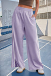 Fisoew Women's Violet Baggy Elastic Wide Leg Pants - Fisoew