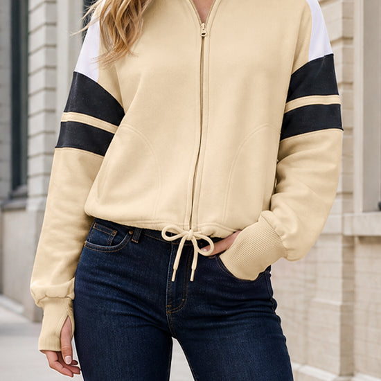 Zip Up Oversized Fleece Jacket - Fisoew