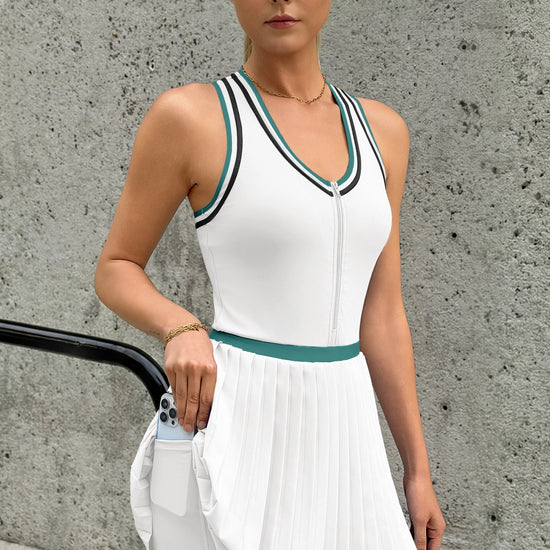 Fisoew Women's White Tennis Mini Dress - Fisoew