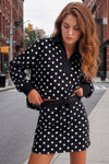 Polka Dot Crop Tops With Skirt Sets