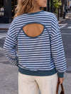Round Neck Striped Long Sleeve Sweatshirts