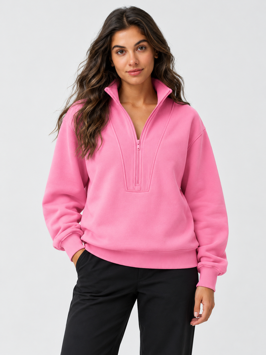 Mock Turtleneck Half Zip Sweatshirts