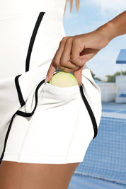 Women's White Workout Sleeveless Tennis Dress Fisoew - Fisoew