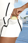 Women's White Workout Sleeveless Tennis Dress Fisoew - Fisoew