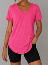 Crew Hem Solid Short Sleeve T-Shirts - Fisoew